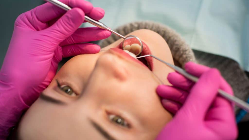 dental exam with mirror